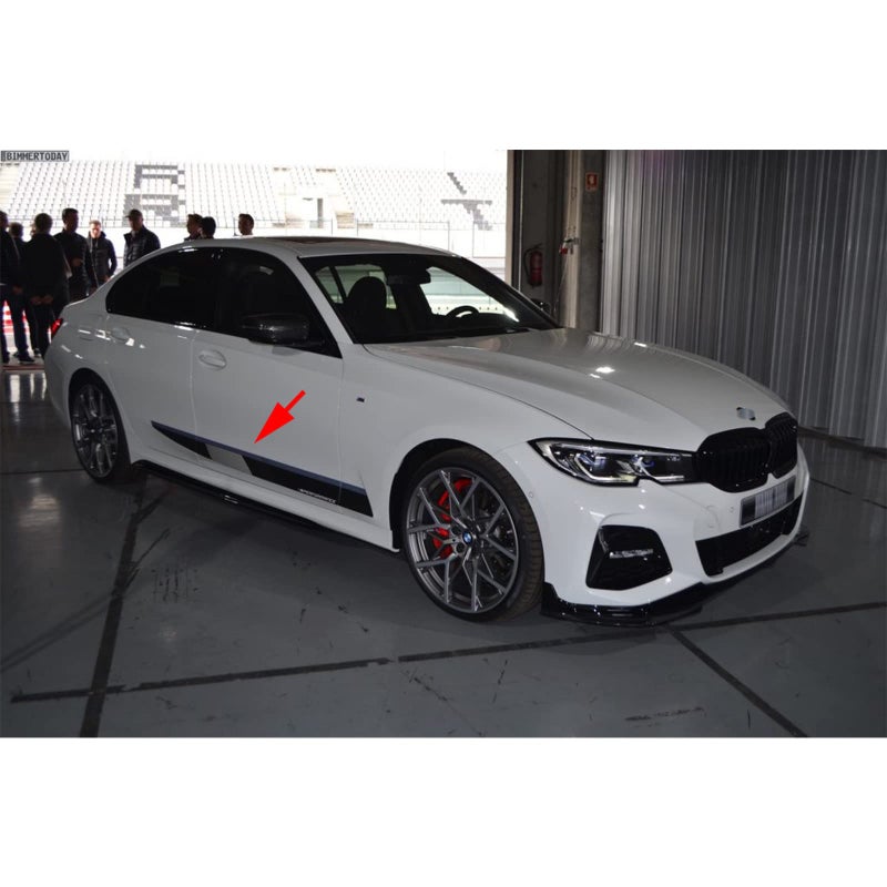 x xotic tech 2pcs M-Performance Auto Car Body Side Skirt Stripe Trim Lower Door Sill Panel Decal Vinyl Sticker Compatible with BMW G20, Glossy Black - Image 2